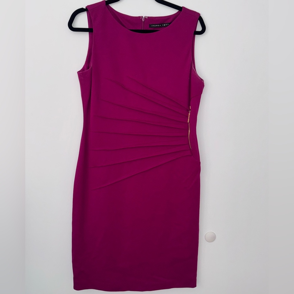 Ivanka Trump Fuchsia Sleeveless Midi Dress Sz10